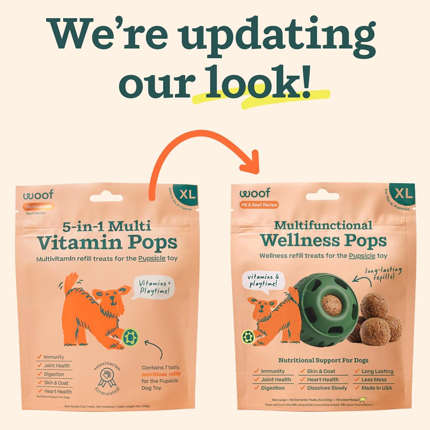 Woof Multifunctional Wellness Pops Peanut Butter & Beef Dog Treats, X-Large, 5-count, 12-oz