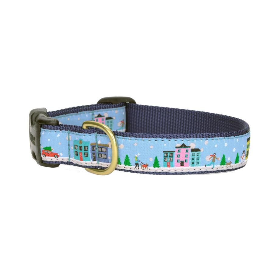 Up Country Dog Collar, City Christmas, 1-in x 15-21-in