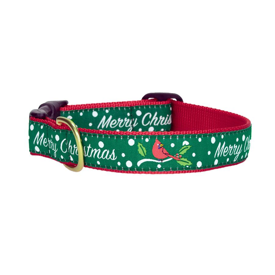 Up Country Dog Collar, Merry Christmas, 5/8-in x 6-12-in