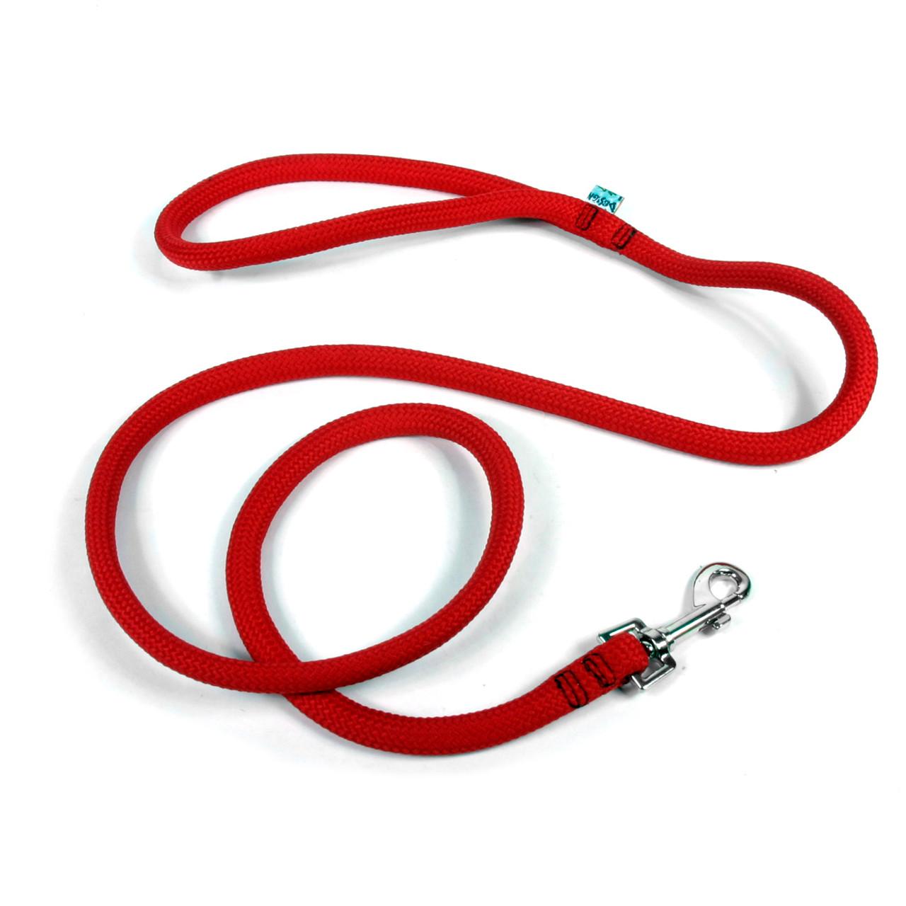 Yellow Dog Design Rolled Round Braided Rope Dog Leash, Red