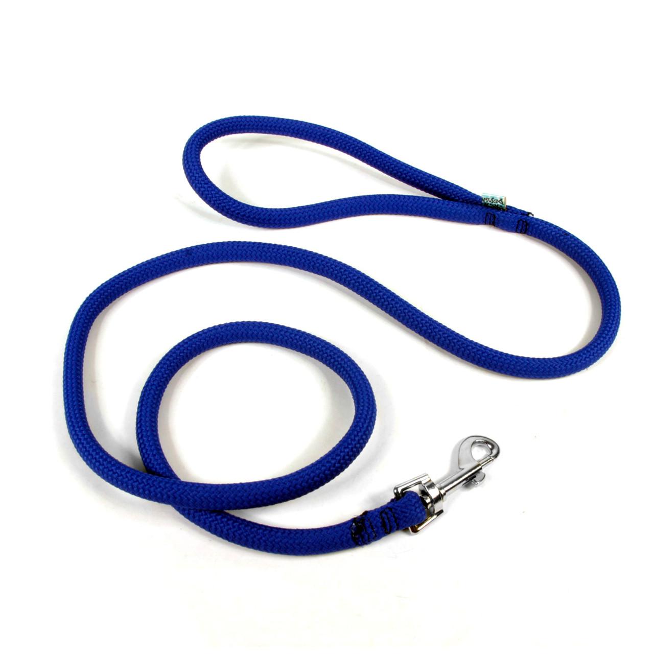 Yellow Dog Design Rolled Round Braided Rope Dog Leash, Royal Blue