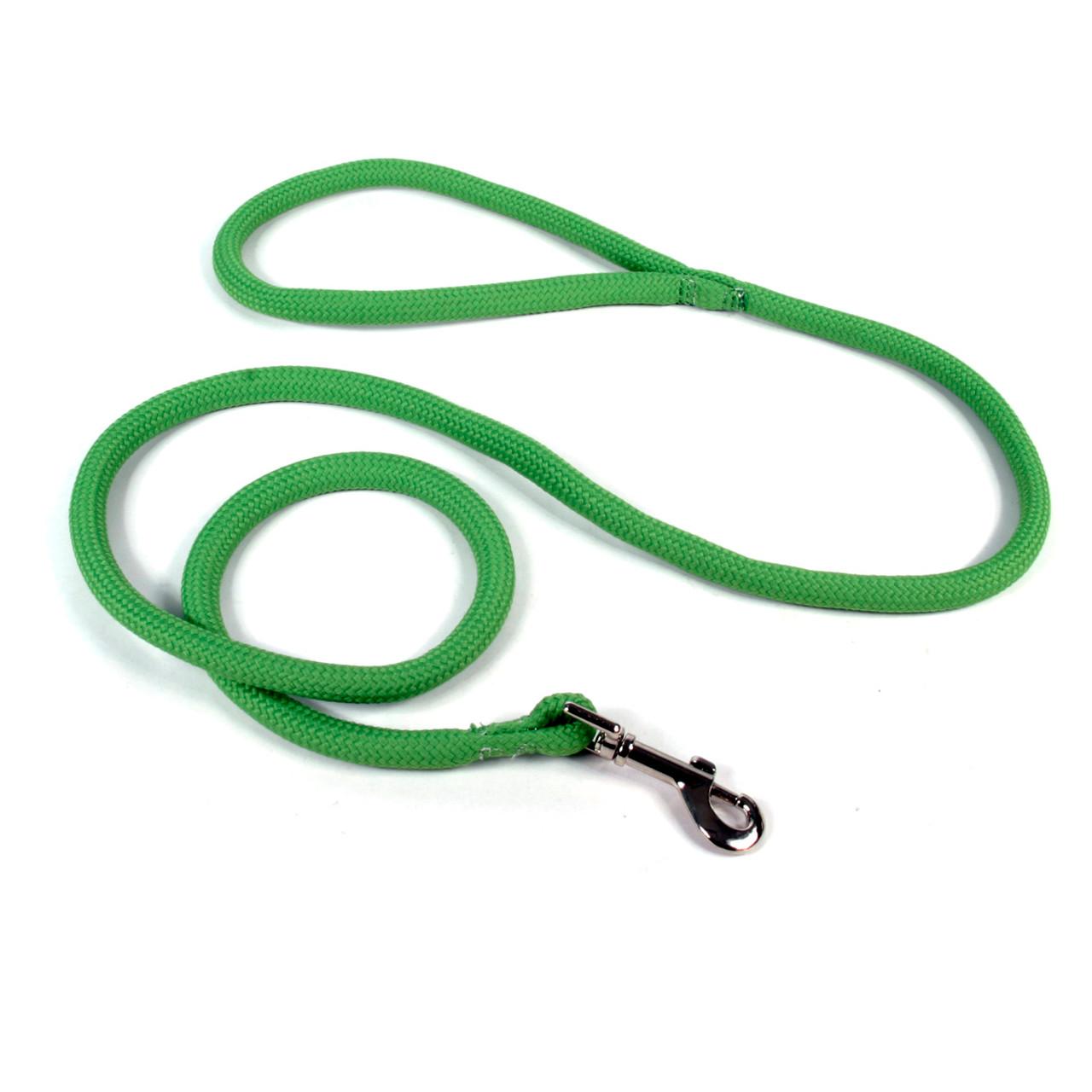 Yellow Dog Design Rolled Round Braided Rope Dog Leash, Spring Green, 3/4-in x 5-ft