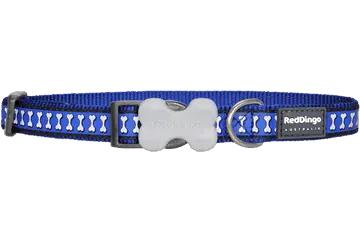 Red Dingo Reflective Bones Dog Collar, Dark Blue, X-Small