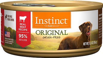 Instinct by Nature's Variety Original Grain-Free Real Beef Recipe Natural Wet Canned Dog Food, 5.5-oz, 12-pack (**)