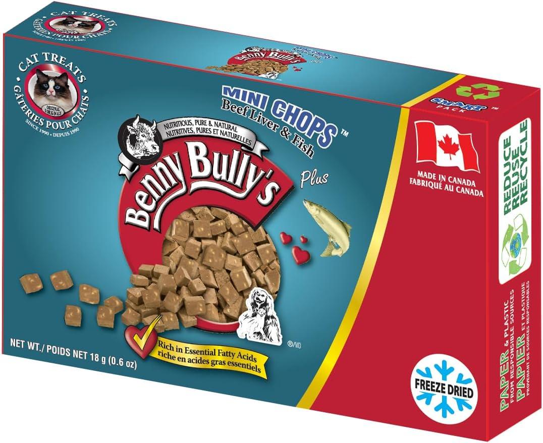 Benny Bully's Smart Pack Mini Chops Beef Liver & Fish Cat Treats, 18-gram