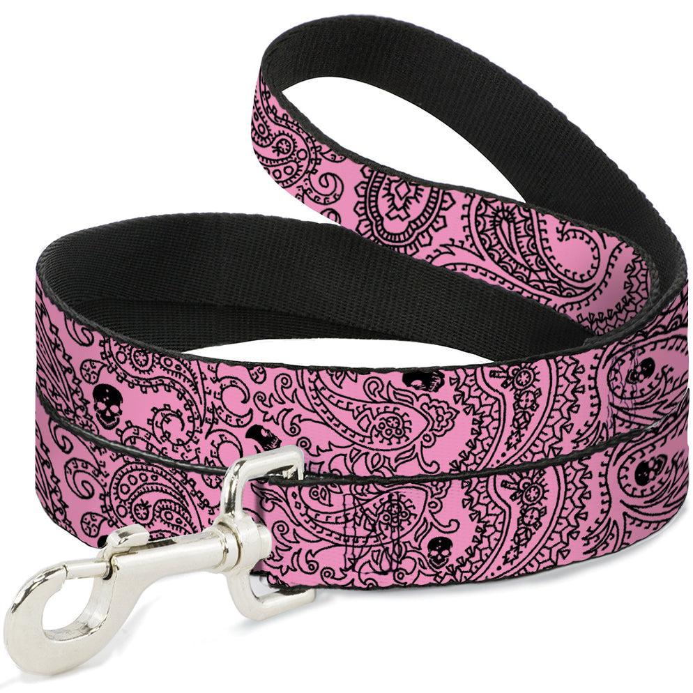 Buckle-Down Dog Leash, Bandana/Skulls Pink/Black, 1-in x 6-ft