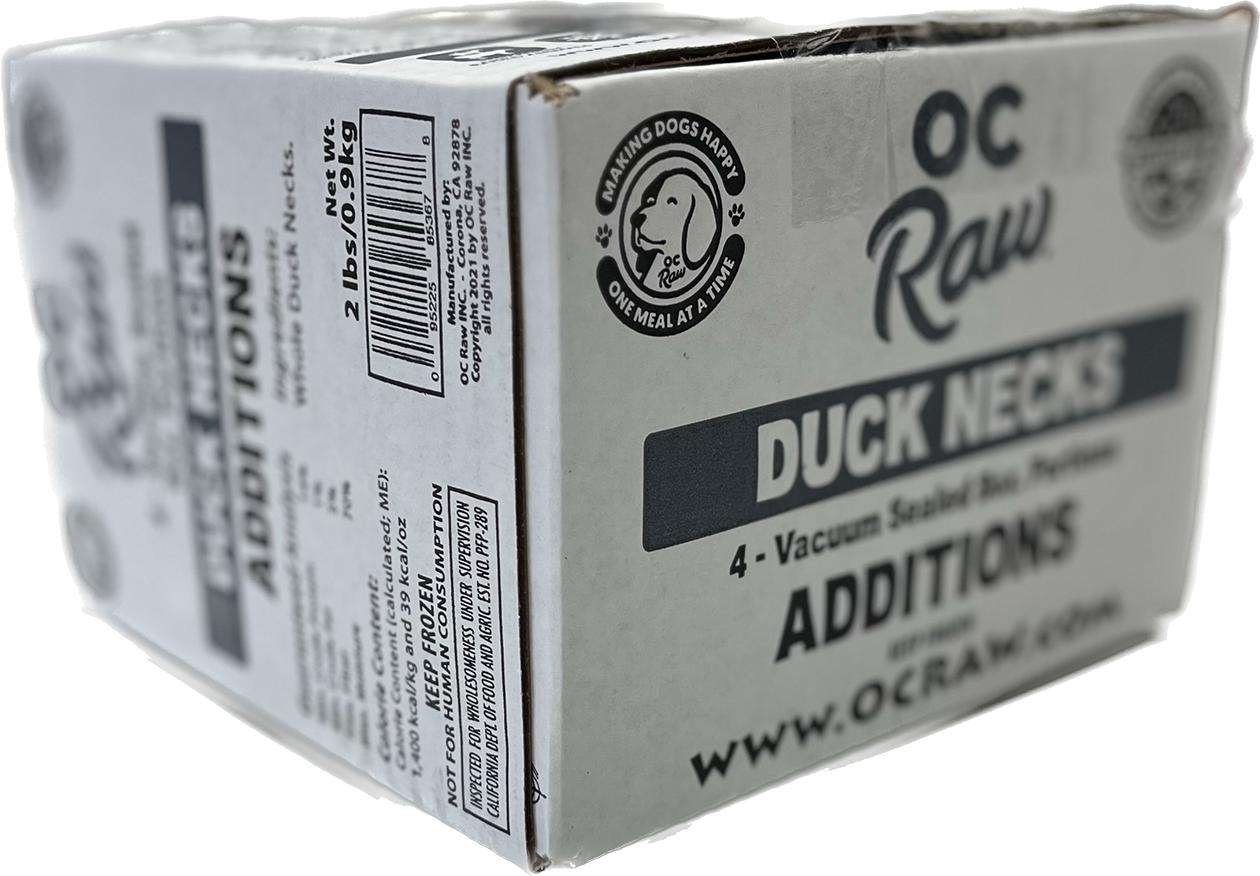 OC Raw Additions Whole Duck Neck Frozen Dog Food, 2-lb
