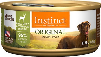 Instinct Original Grain-Free Real Beef & Venison Recipe Natural Wet Canned Dog Food, 5.5-oz, 12-pack (**)