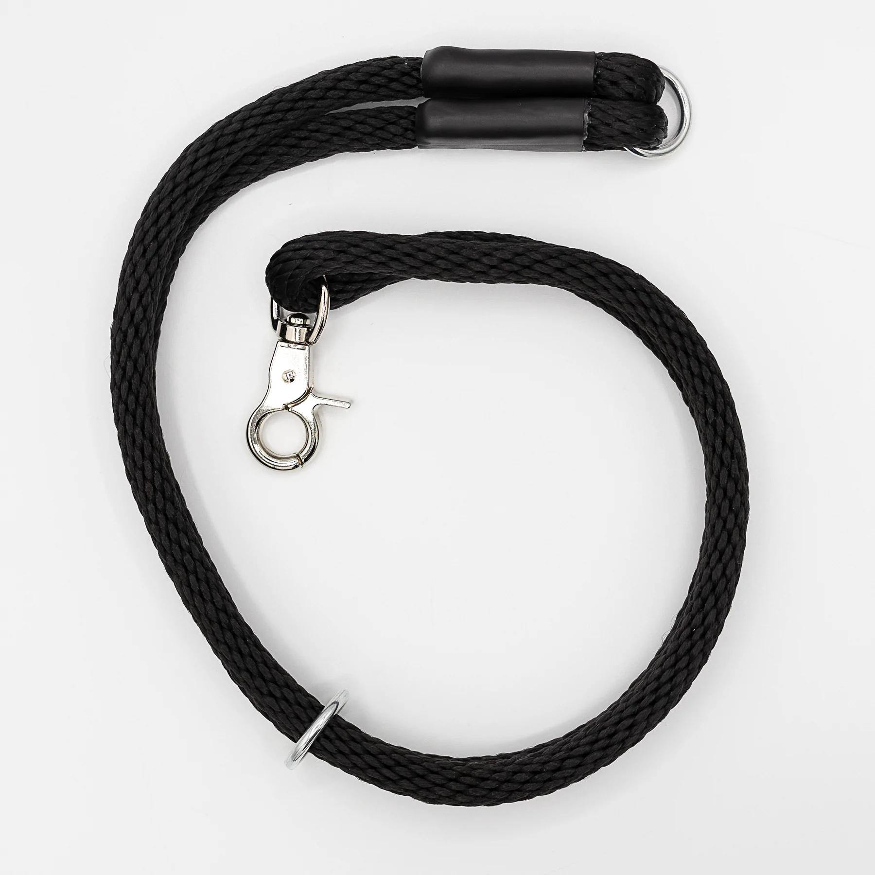 Heather's Heroes The Power Trio Dog Collar & Leash, Black, 1/4-in x 22-in