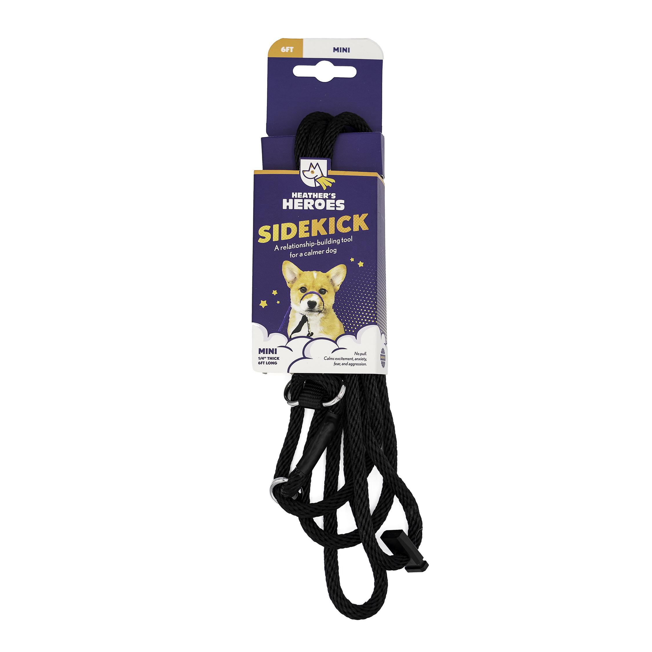 Heather's Heroes The Sidekick Dog Leash, Black, 1/4-in