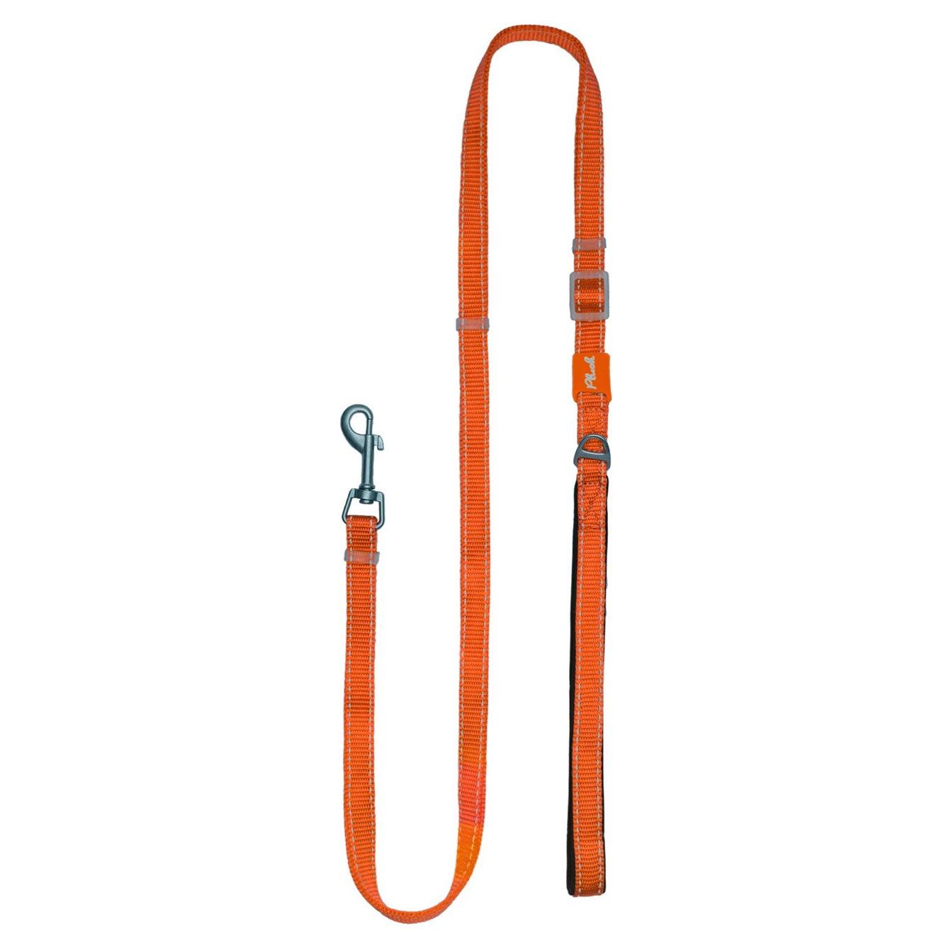 MyPlushusa Adjustable Reflective Dog Leash, Orange, 0.6-in x 4-7-ft