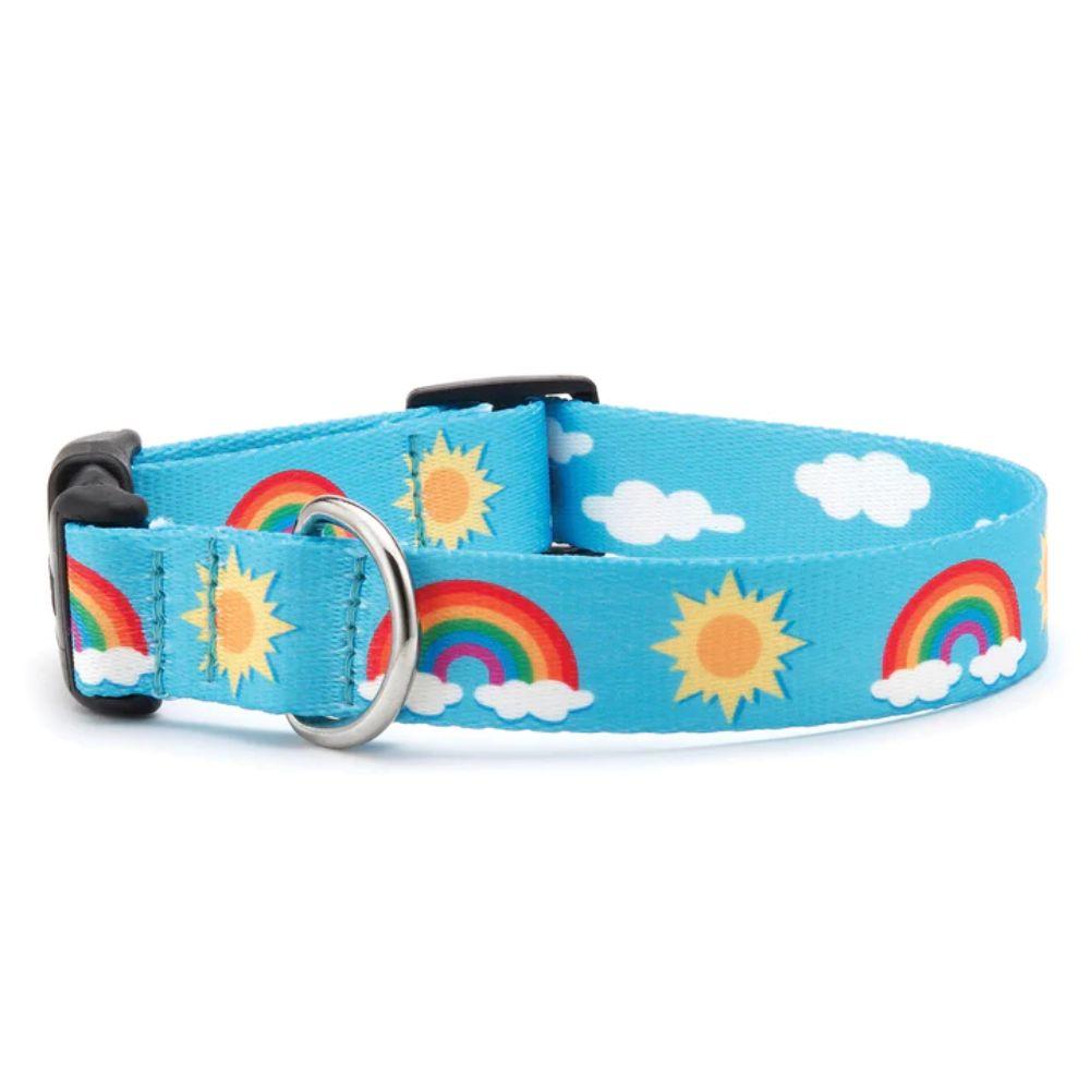 Up Country Sport Dog Collar, Rainbows & Sunshine, 3/4-in x 9-15-in