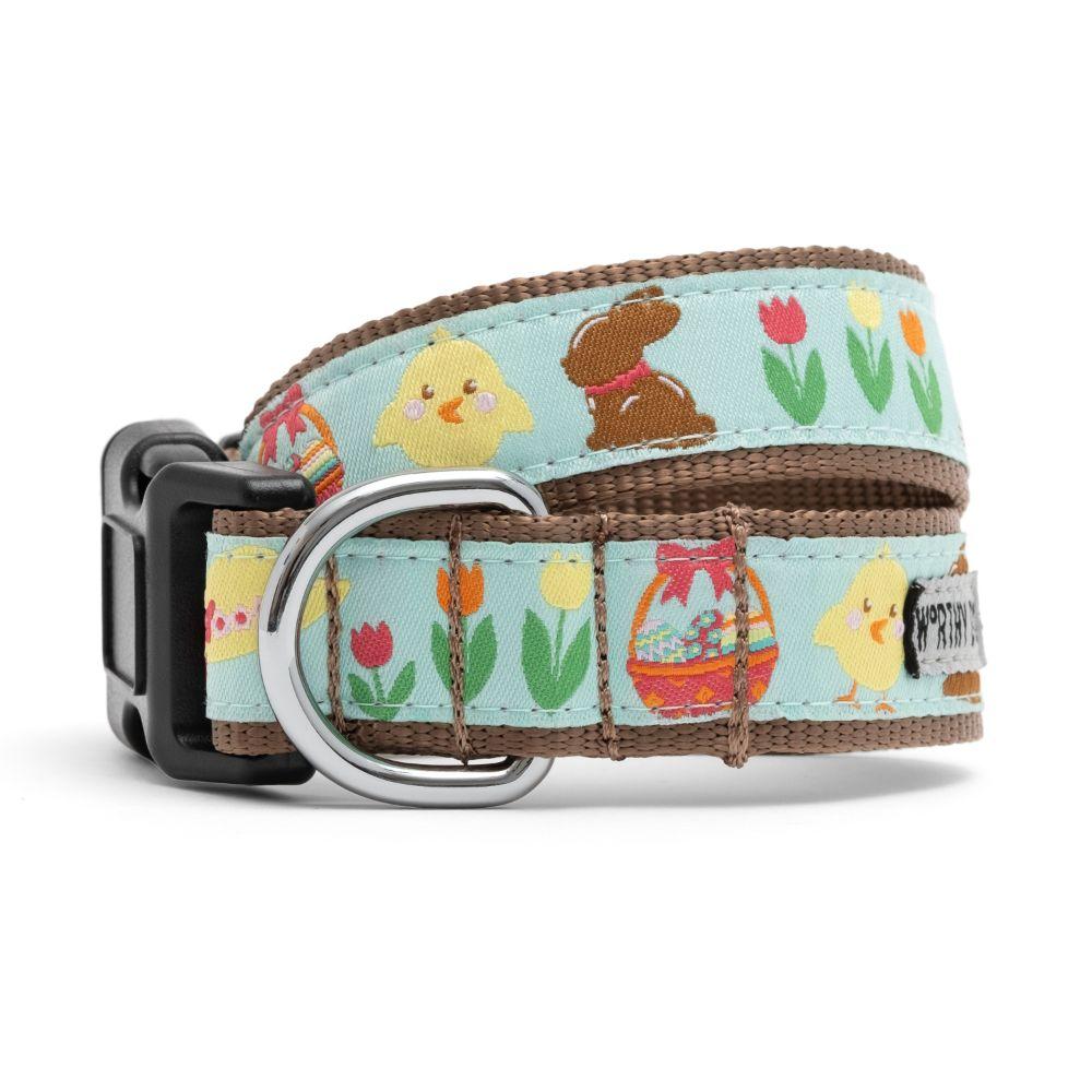 The Worthy Dog Hoppy Easter Dog Collar, Blue, Medium