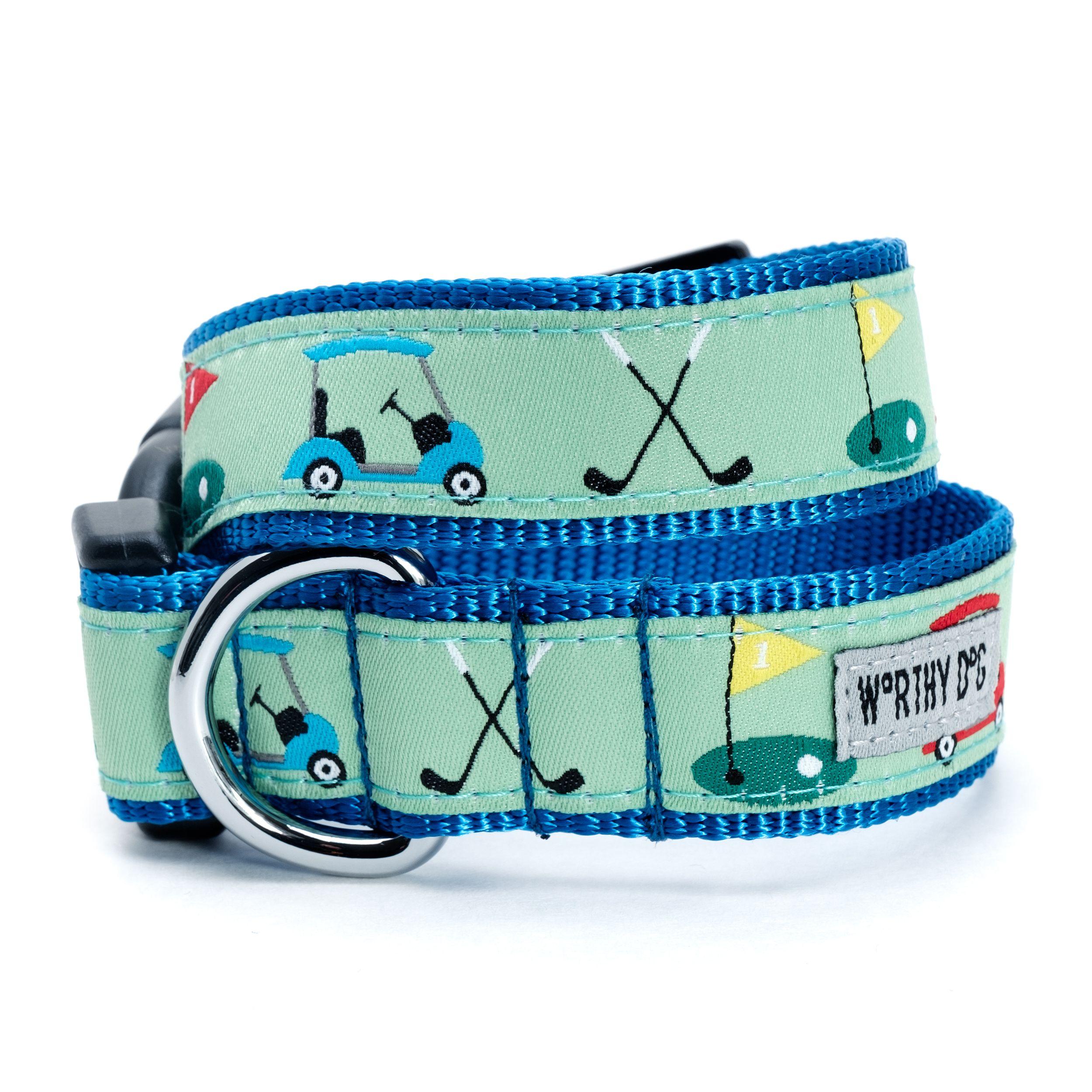 The Worthy Dog Golf Dog Collar, Green, Small