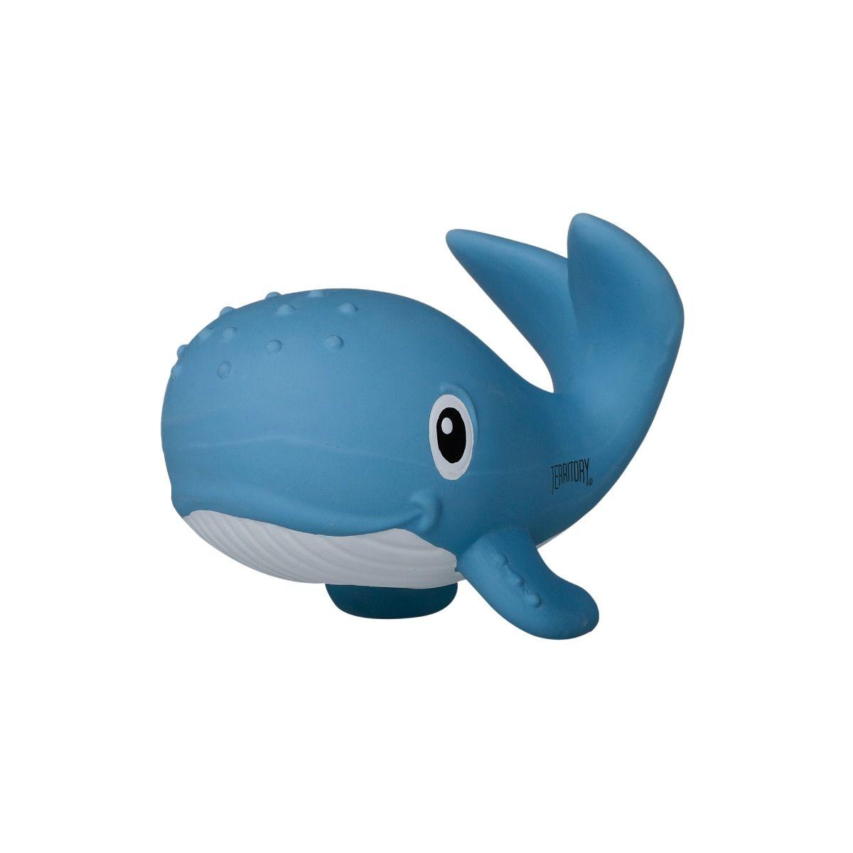 Original Territory Whale Natural Rubber Squeaker Dog Toy, 7-in