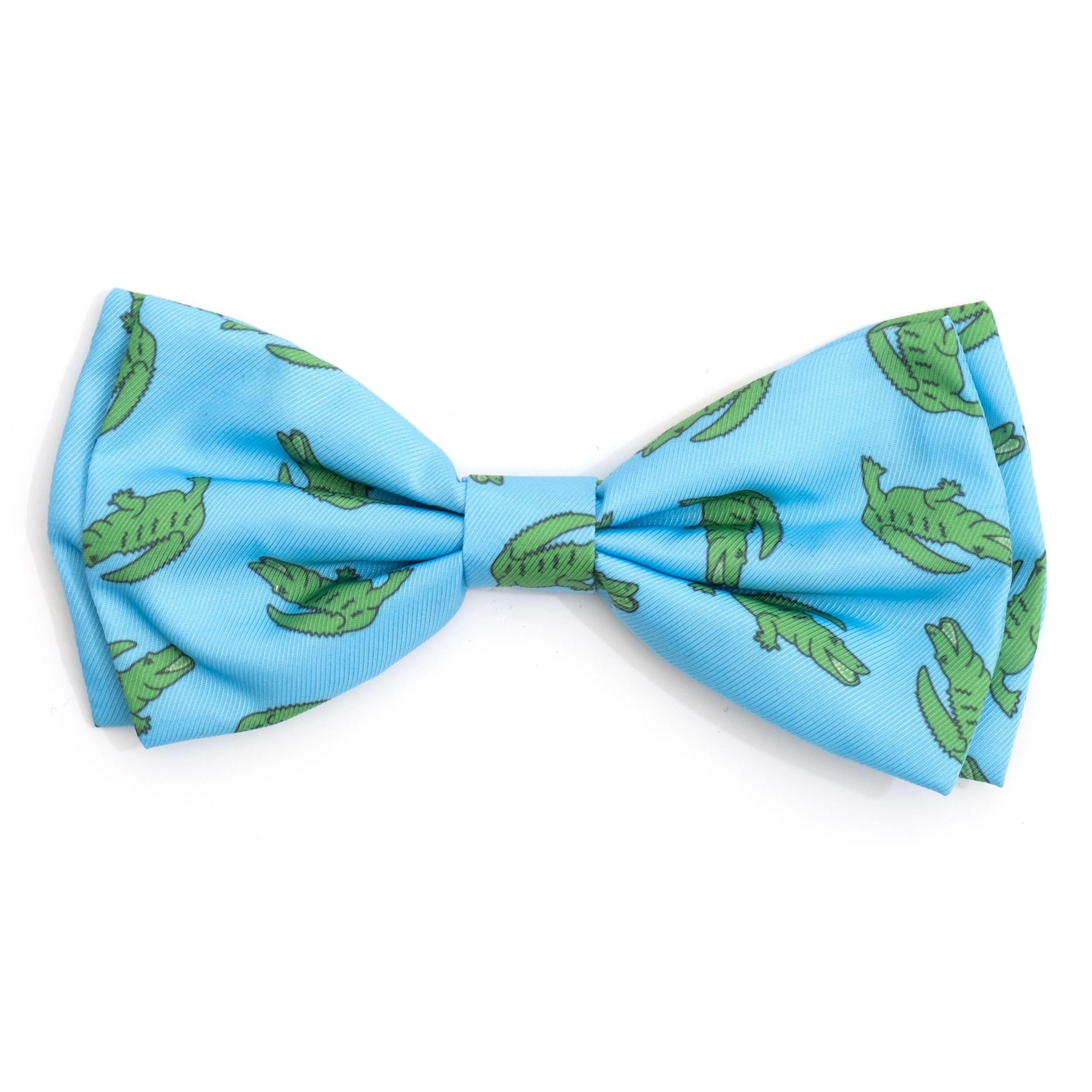 The Worthy Dog Al the Gator Pet Bow Tie, Blue, Small