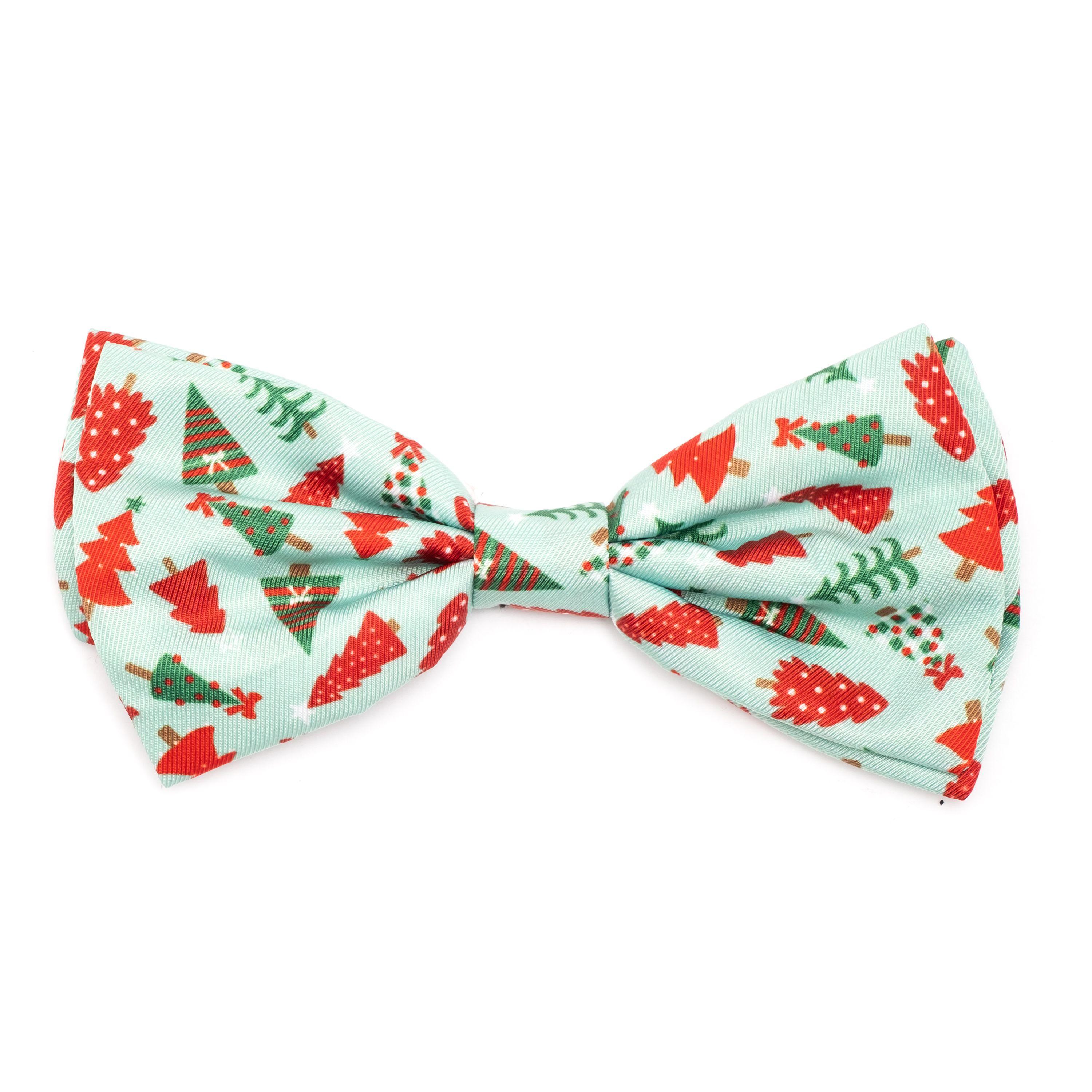 The Worthy Dog Holiday Trees Pet Bow Tie, Green, Small