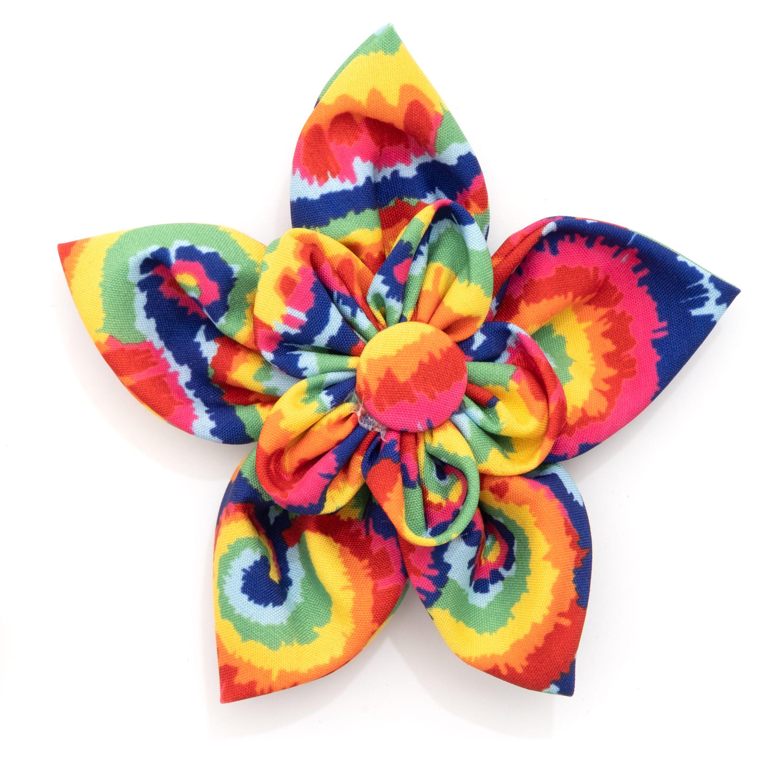 The Worthy Dog Kaleidoscope Dog Collar Flower, Multicolored