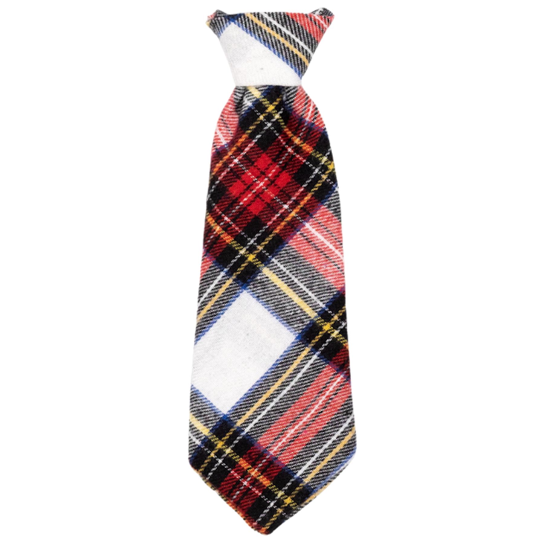 The Worthy Dog Stewart Tartan Pet Neck Tie, Red, Small