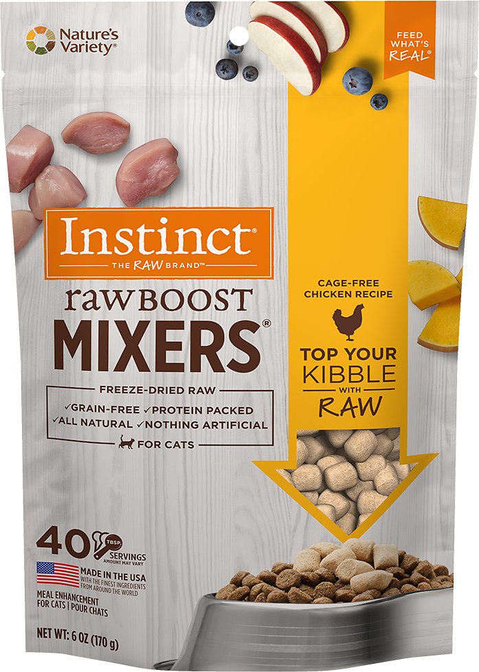 Instinct Raw Boost Mixers Chicken Recipe Freeze Dried Cat Food Topper 6 oz Rumford Pet