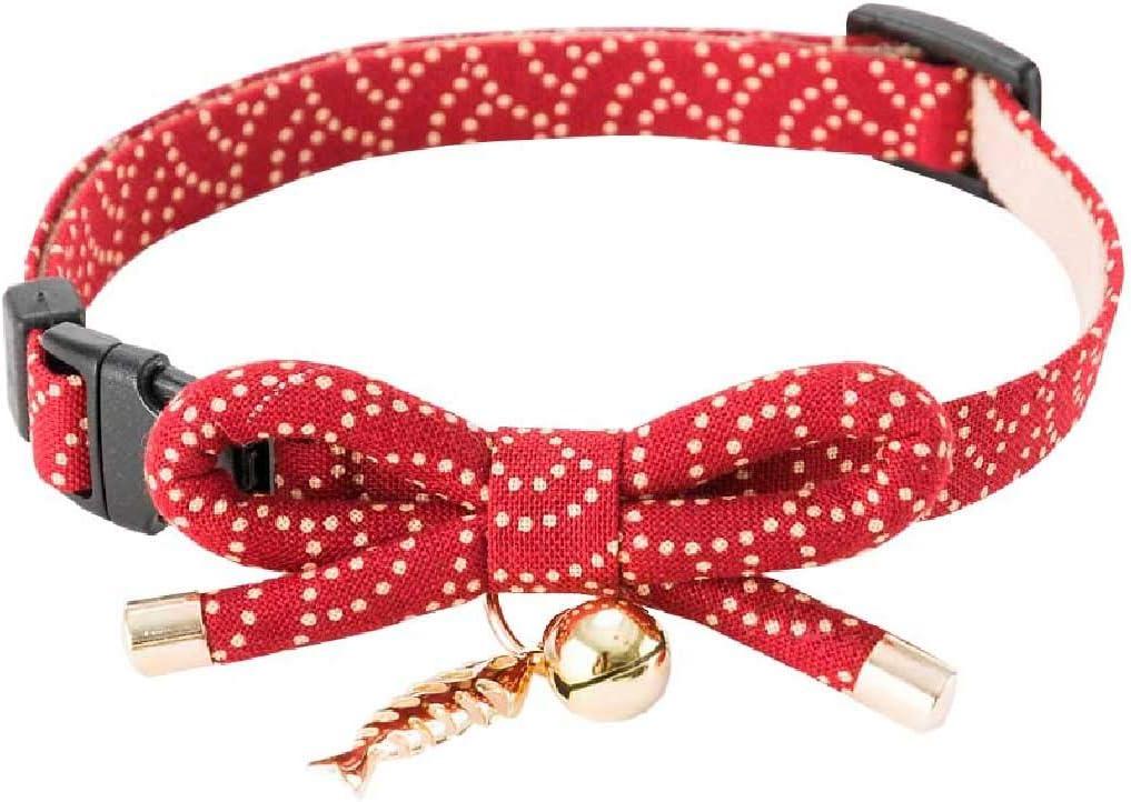 Necoichi Zen Fish Charm Cat Collar, Red