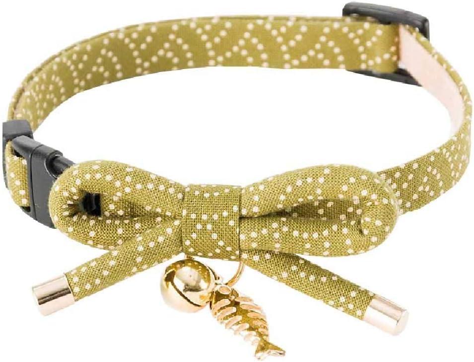 Necoichi Zen Fish Charm Cat Collar, Green