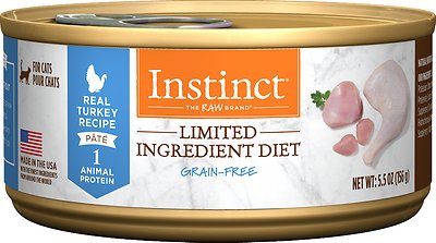 Instinct by Nature's Variety Limited Ingredient Diet Grain-Free Real Turkey Recipe Natural Wet Canned Cat Food, 5.5-oz, 12-pack (**)