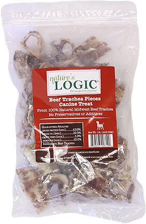 Nature's Logic Beef Trachea Pieces Dog Treats, 1-lb