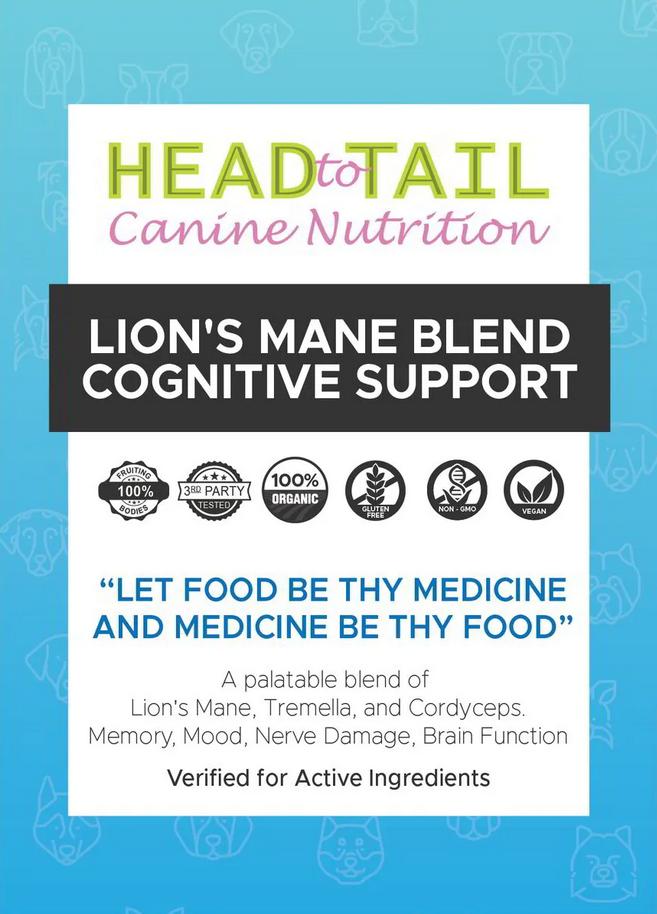 Head to Tail Canine Nutrition Lion's Mane Blend Cognitive Support Dog Supplement