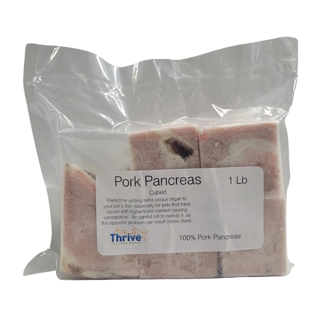 Thrive Pet Food Market Pork Pancreas Frozen Raw Dog Treats, 1-lb