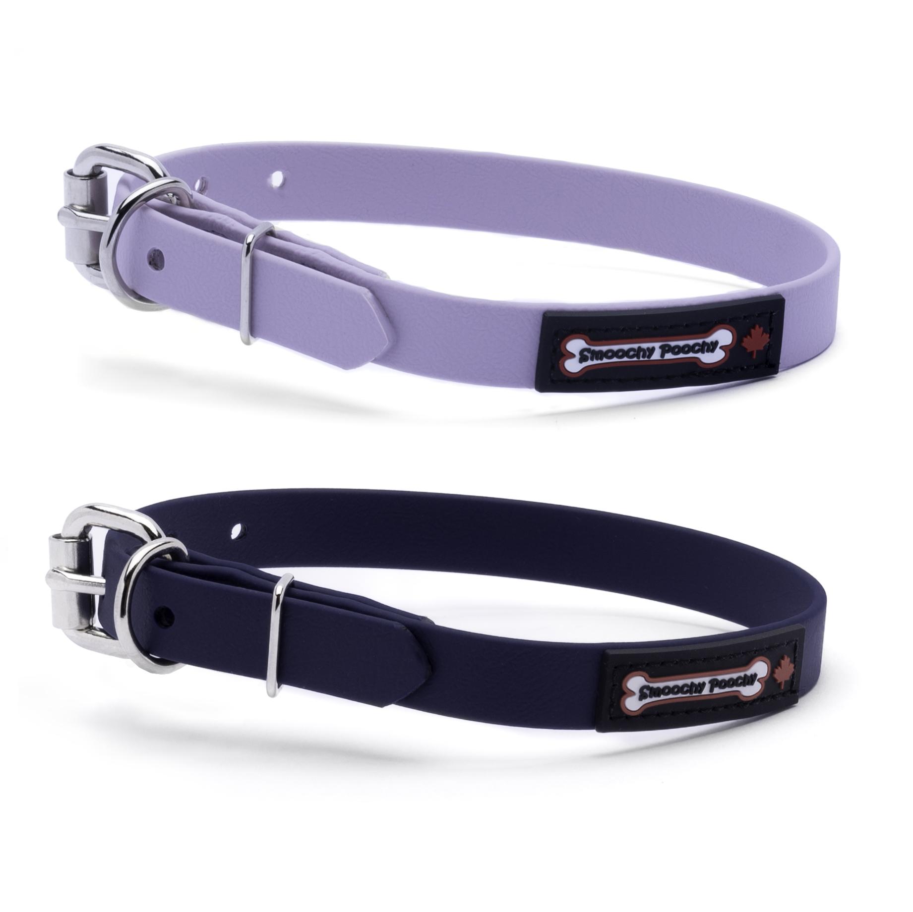 Smoochy Poochy Polyvinyl Buckle Style Dog Collar, Navy, 5/8-in x 12.75-15.25-in