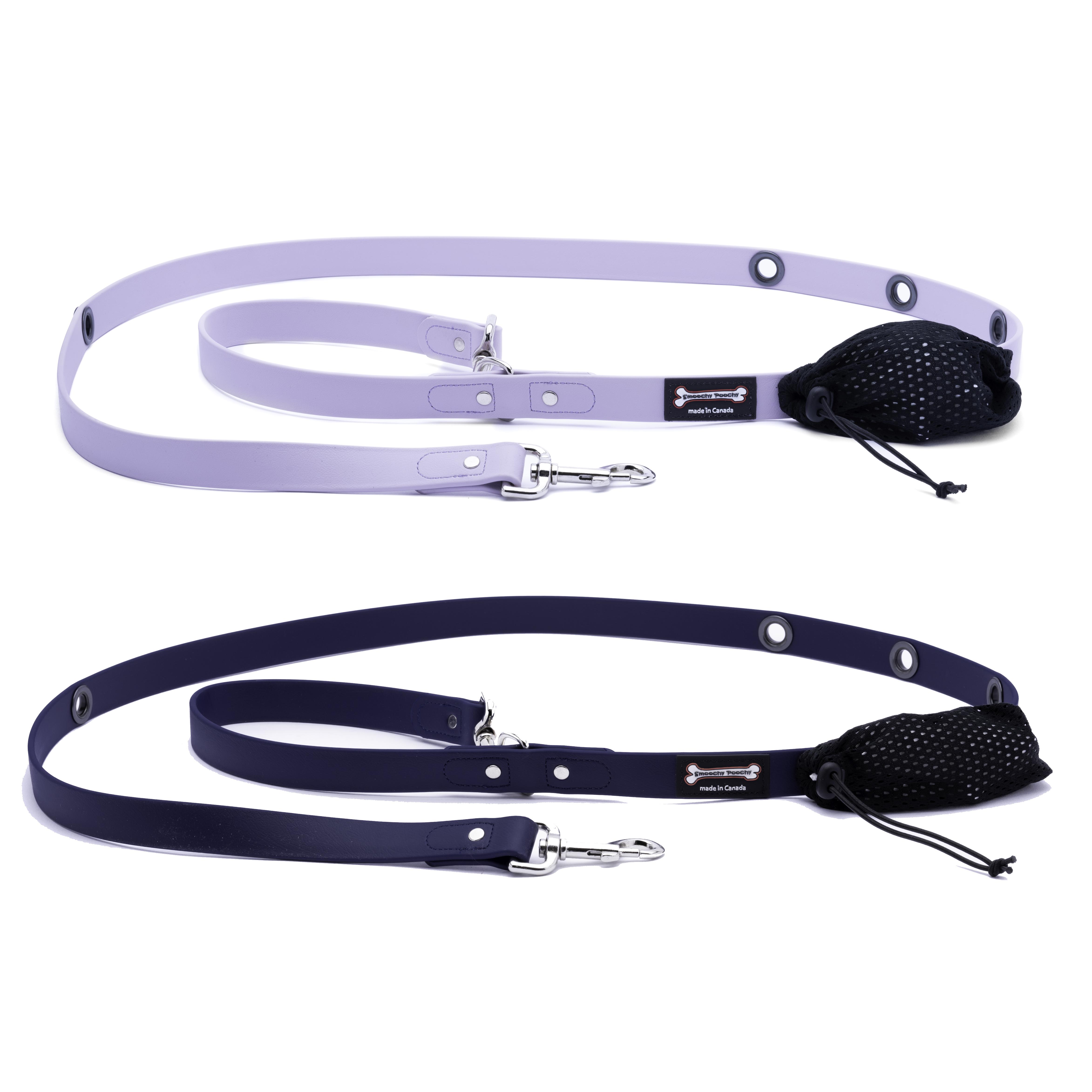 Smoochy Poochy Polyvinyl Hands-Free Dog Leash, Lavendar, 5/8-in x 6-ft