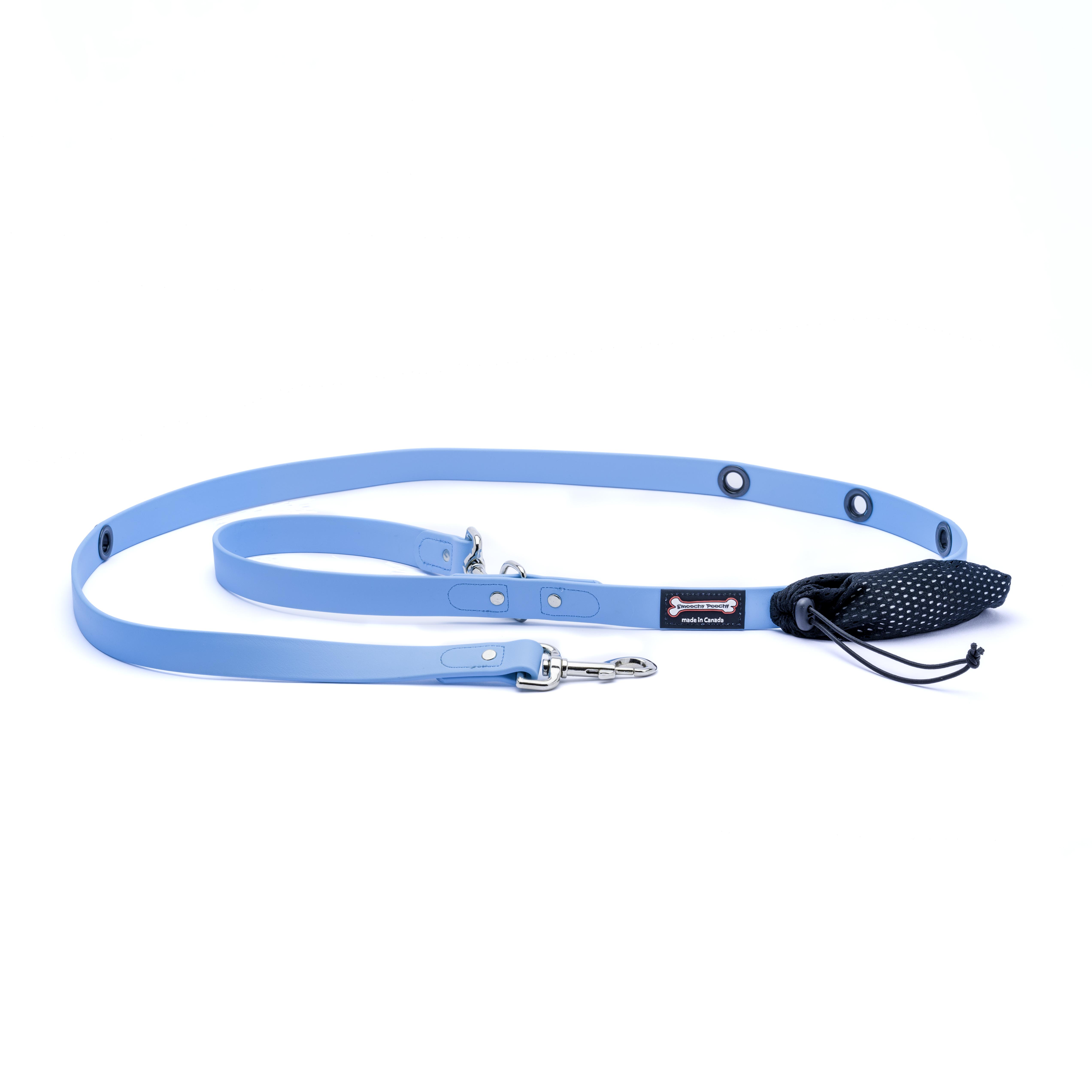 Smoochy Poochy Polyvinyl Hands-Free Dog Leash, Turquoise, 1-in x 6-ft