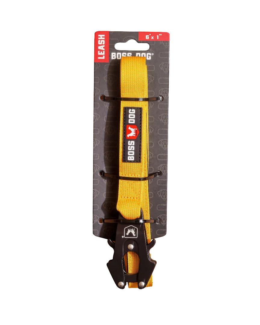 Boss Dog Boss Tactical Dog Leash, Yellow, 1-in x 6-ft