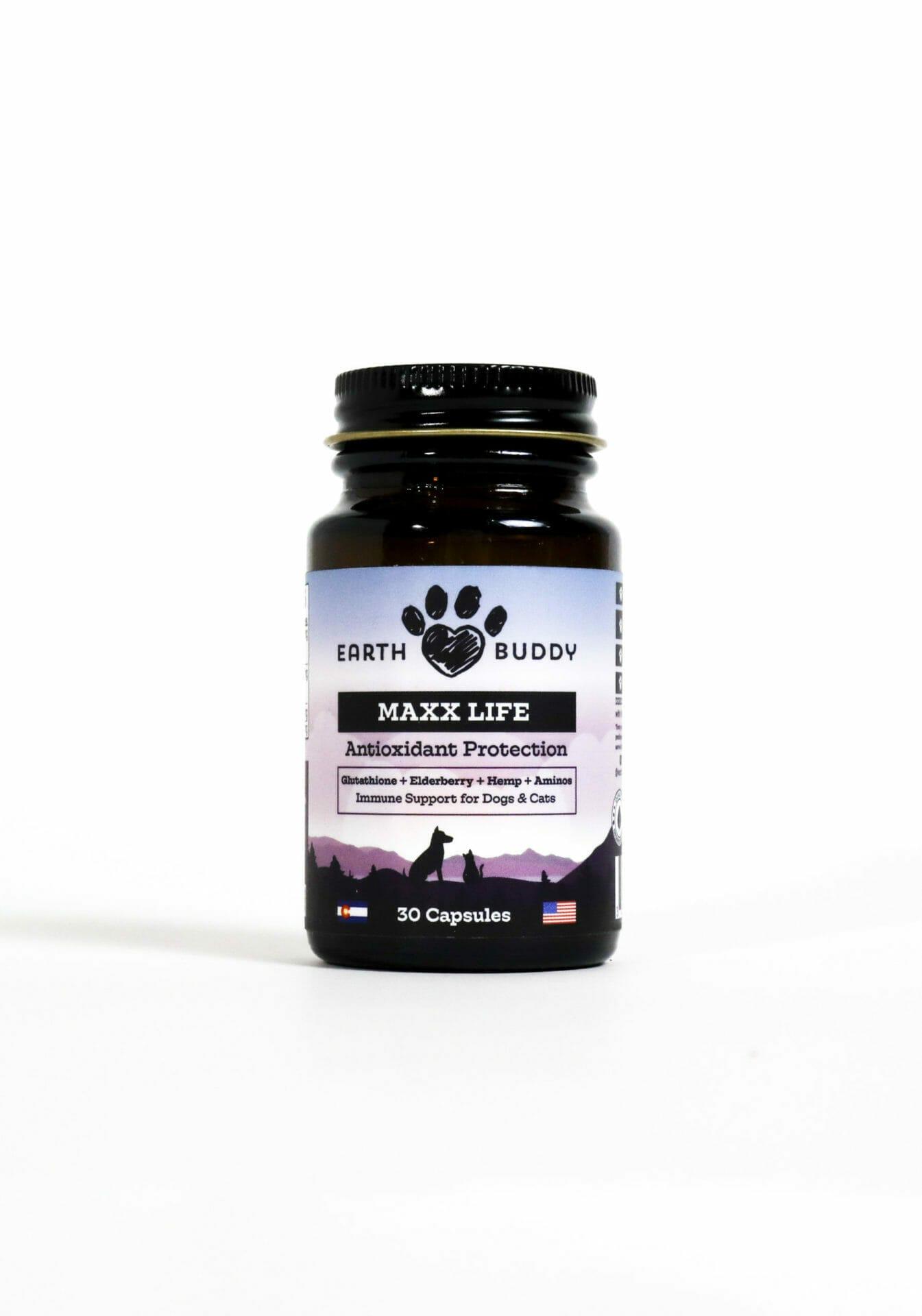Earth Buddy Maxx Life Glutathione Capsules Dog & Cat Supplement, 30-count