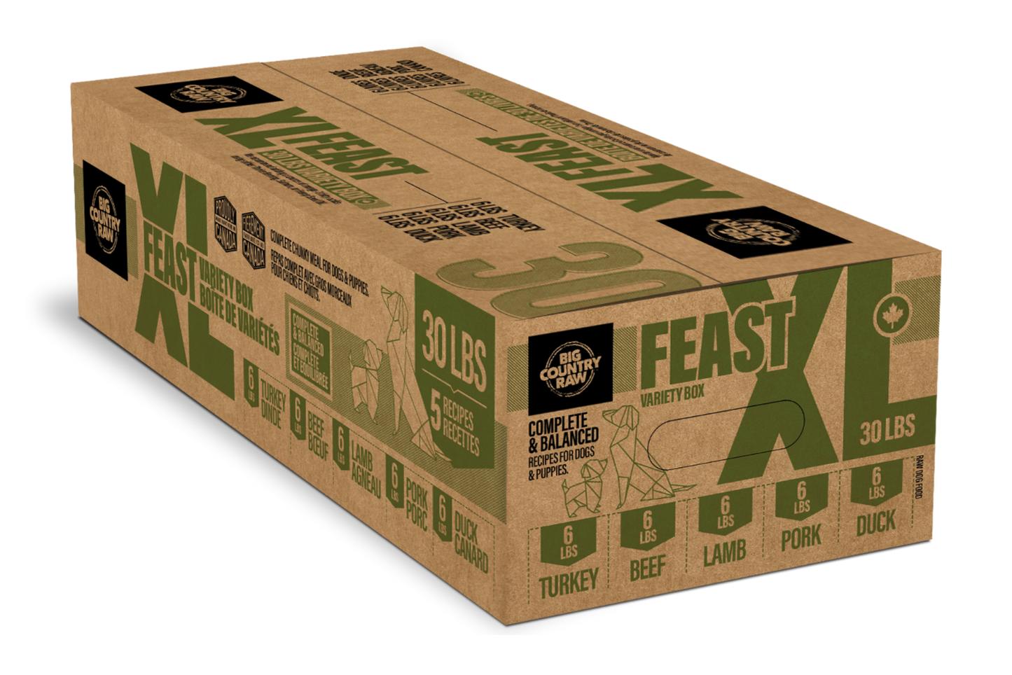 Big Country Raw XL Chickenless Feast Frozen Raw Dog Food, 30-lb