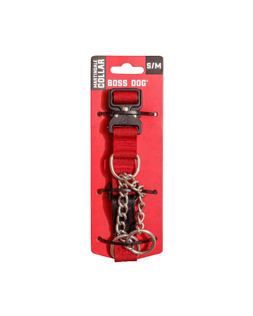 Boss Dog Martingale Dog Collar, Red, 1-in x 13-18-in