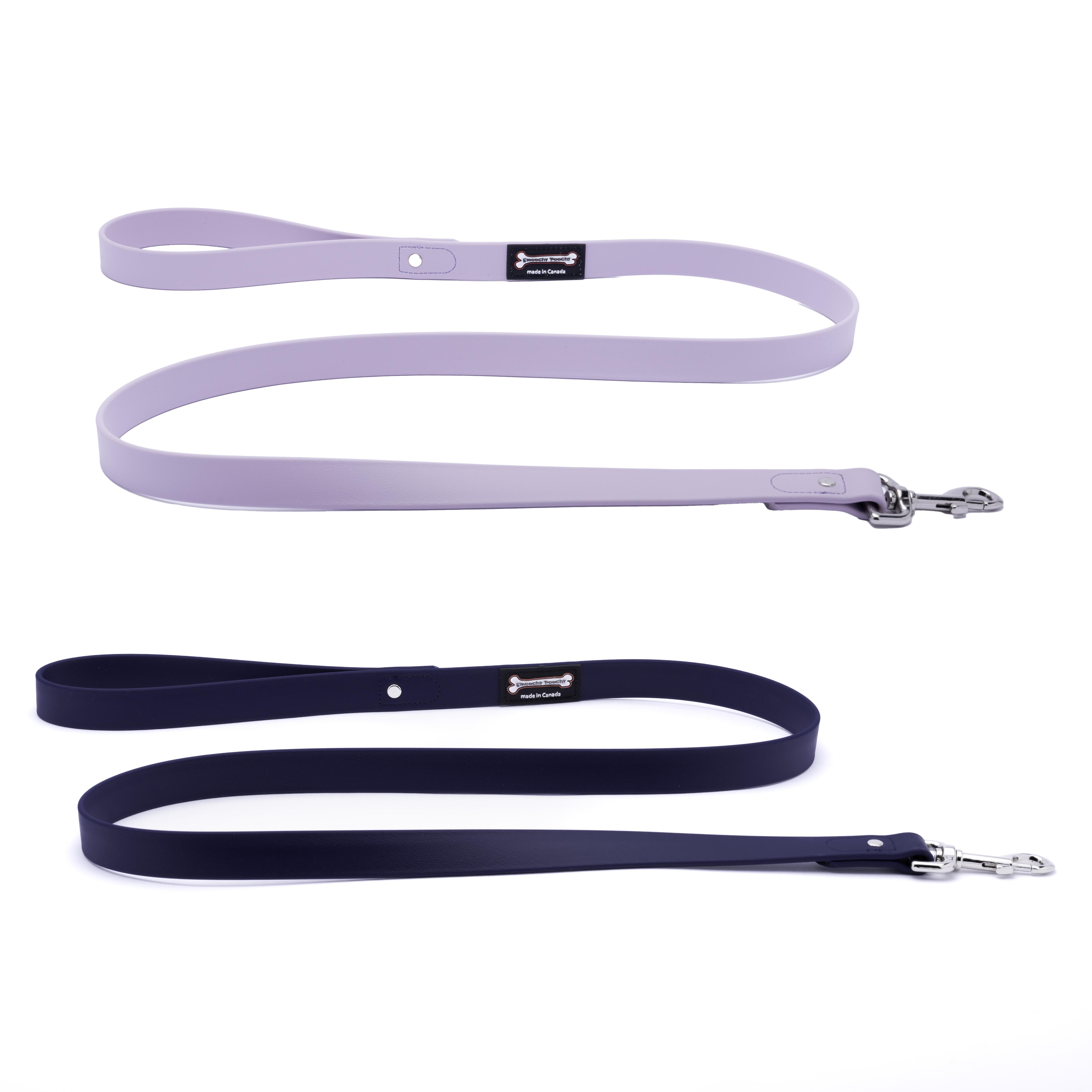 Smoochy Poochy Polyvinyl Waterproof Regular Style Dog Leash, Lavender, 1-in x 5-ft