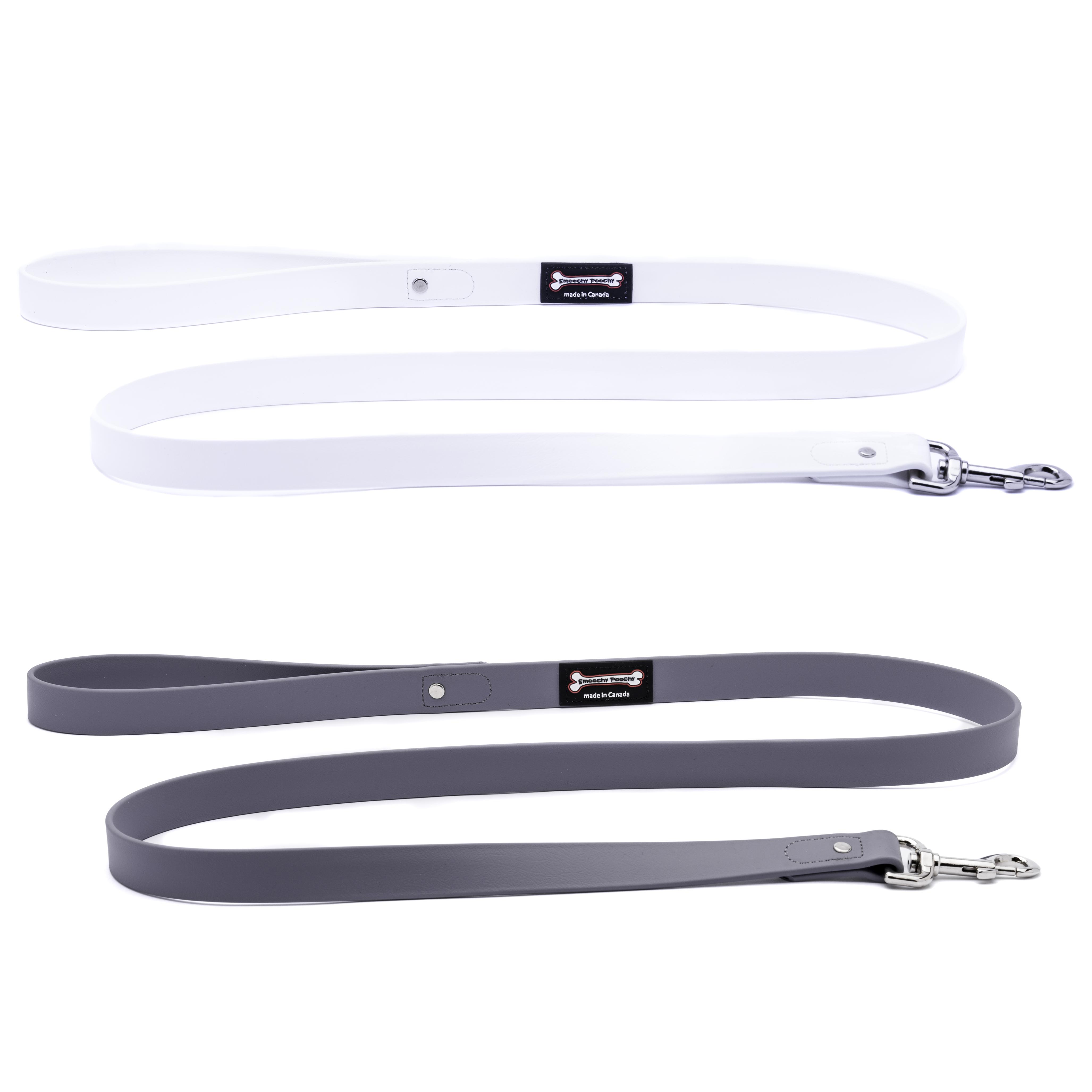 Smoochy Poochy Polyvinyl Waterproof Regular Style Dog Leash, Slate, 5/8-in x 5-ft