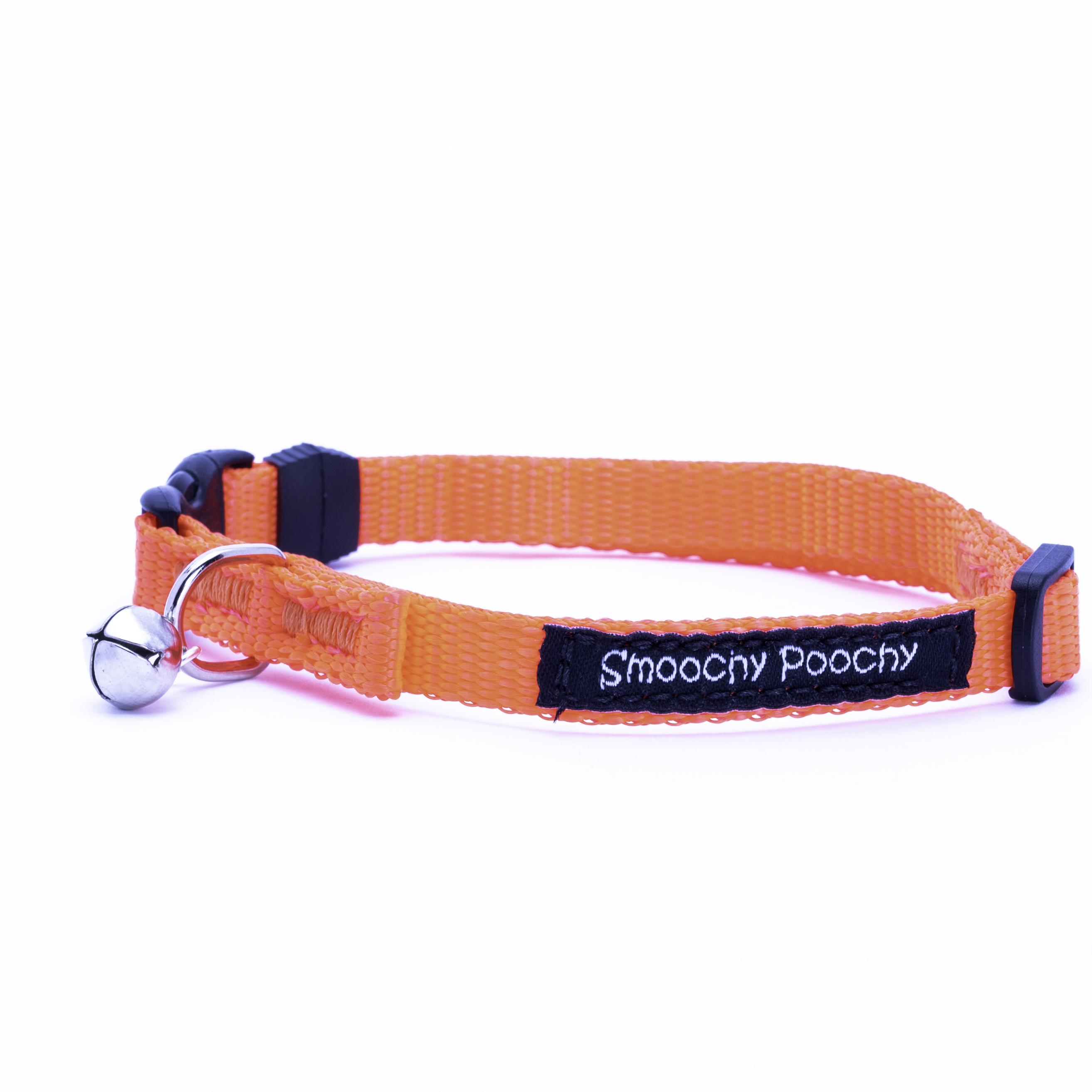 Smoochy Poochy Nylon Cat Collar, Orange, 3/8-in