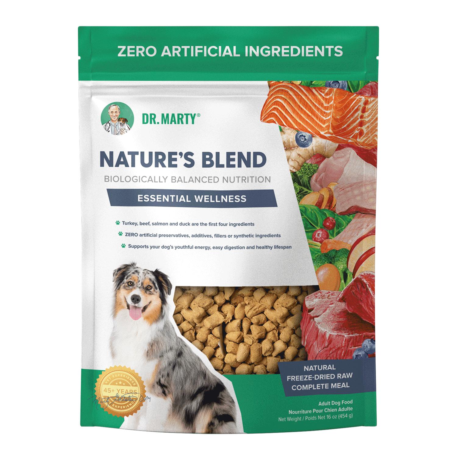 Dr. Marty Nature's Blend Essential Wellness Freeze-Dried Dog Food, 80-oz