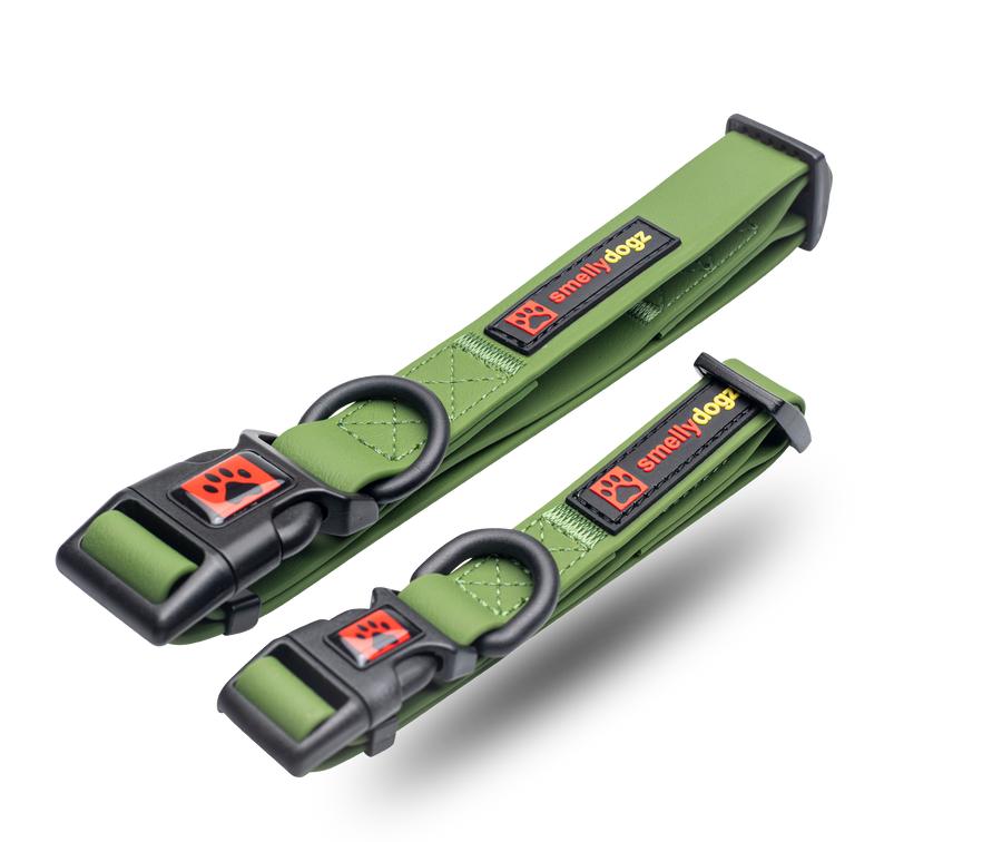 smellydogz Adjustable Comfort Dog Collar, Green, 1-in x 18-22-in