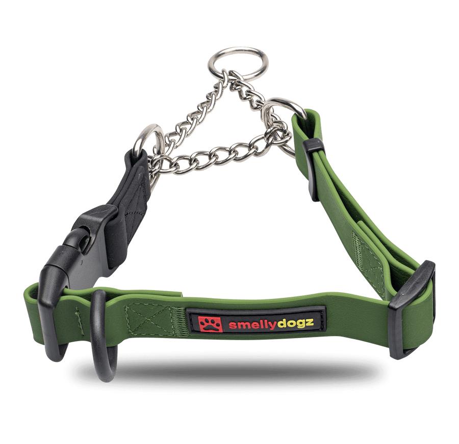 smellydogz Martingale Collar, Green, 1-in x 18-22-in
