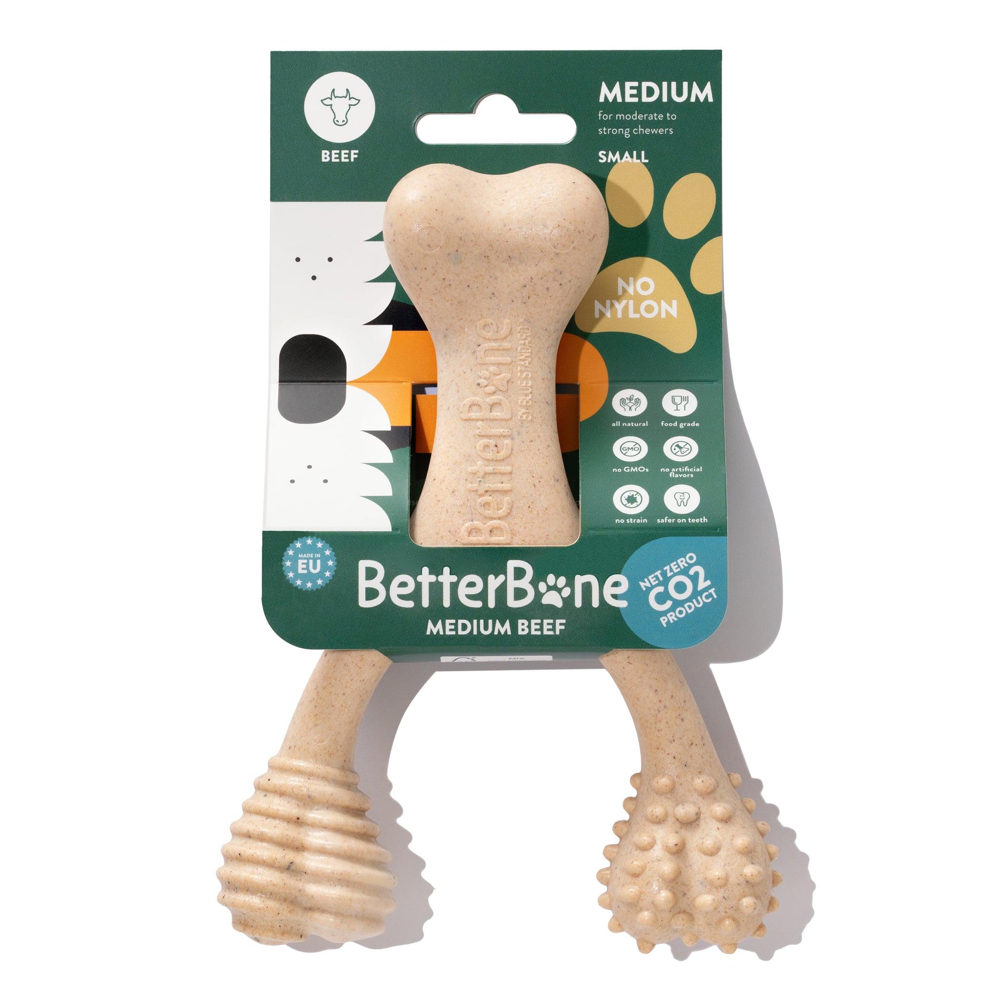 BetterBone Medium Density Natural Beef Flavor Dog Toy, Mini