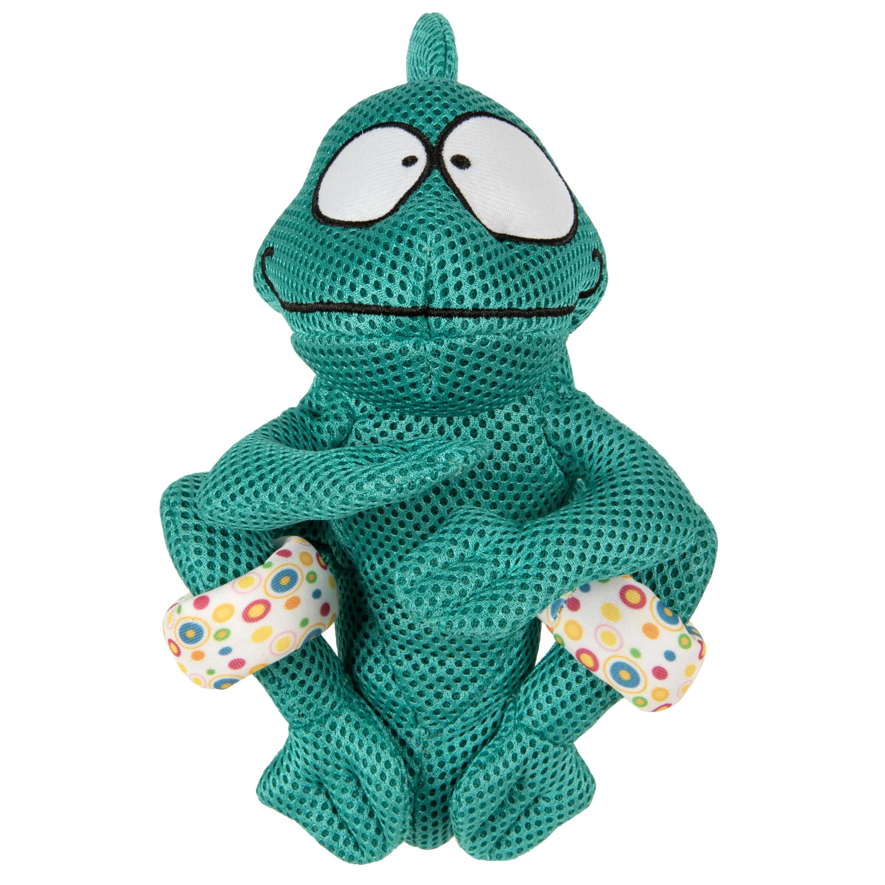 GoDog Double Chew Guard Chameleon Dog Toy, Teal