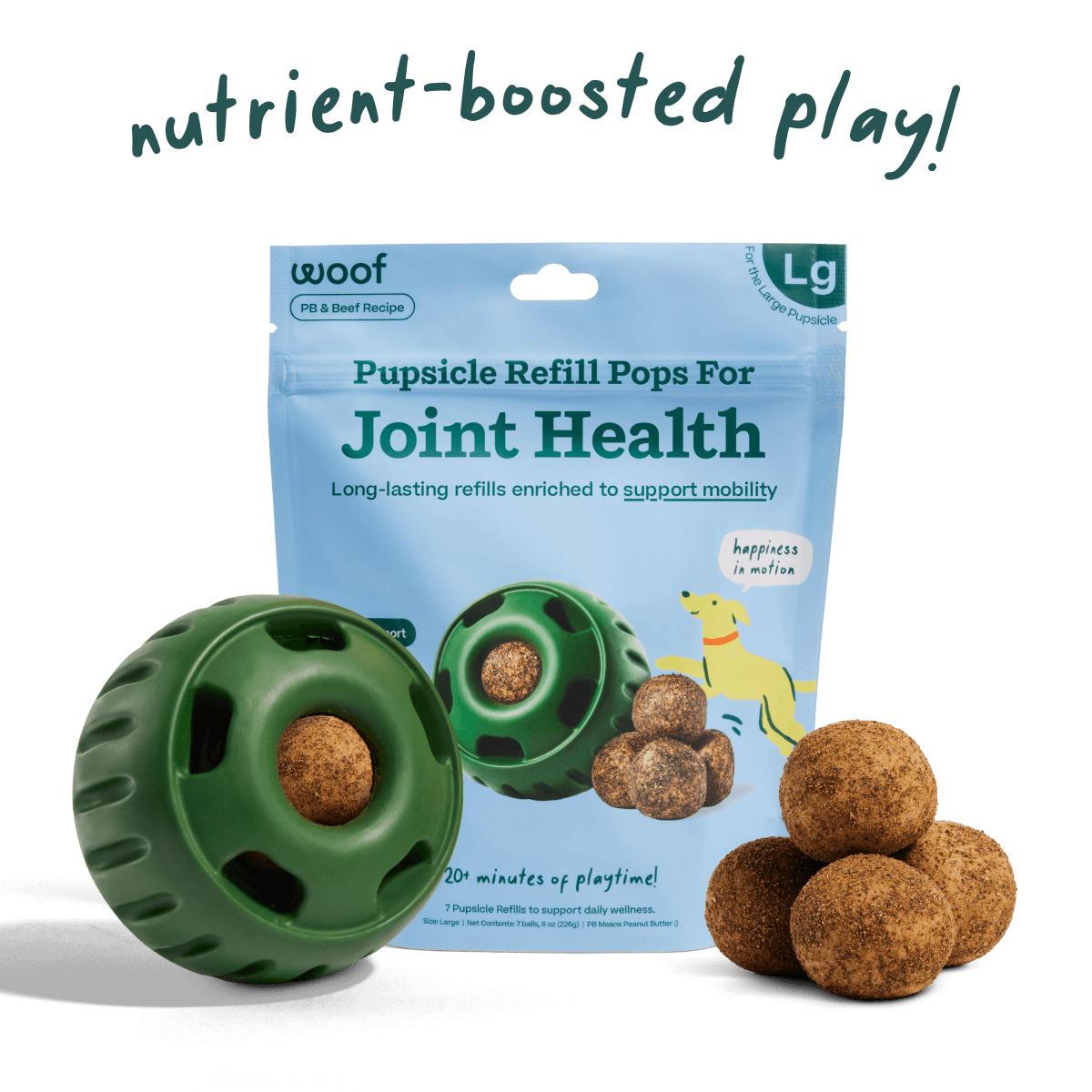 Woof Dog Joint Health Wellness Pops Peanut Butter & Beef Dog Treats, X-Large, 5-count, 12-oz