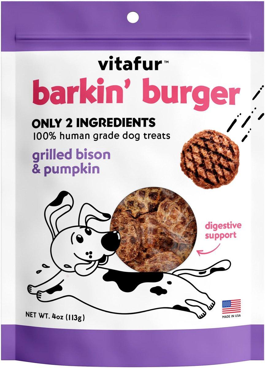 Vitafur Barkin' Burger Grilled Bison & Pumpkin Dog Treats