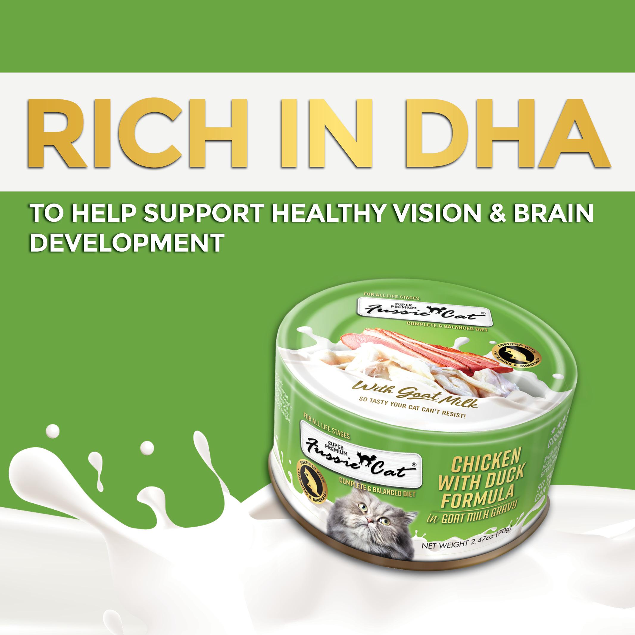 Fussie Cat Chicken with Duck Formula in Goat Milk Gravy Wet Cat Food Can, 2.47-oz