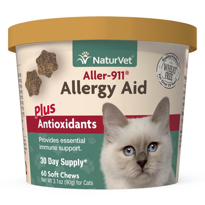 NaturVet Aller-911 Allergy Aid Plus Antioxidants Soft Chews Cat Supplement, 60-count