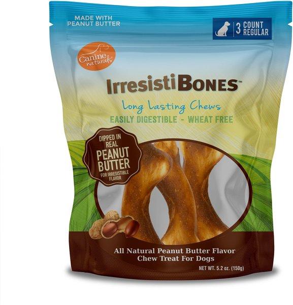 Canine Naturals IrresistiBones Peanut Butter Dog Treats, 4.5-in, 3-pk
